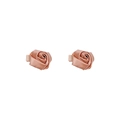 Set of two handmade champagne satin rose hair clips for girls with ribbed fabric wrap - Chocolate