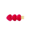 Drei rote Samtherzen auf einer goldfarbenen Haarspange für Mädchen und Kleinkinder - Rosarot Dreifachherz (MC5085)