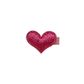 Sparkly rose red glitter heart-shaped hair clip with high-shine sequin finish - Heart / Rose Red