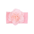 Fascia per neonati rosa chiaro in nylon morbido con un grande fiore in tessuto 3D - Rosa Chiaro (MB5272)
