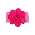 Fascia elastica rosa in nylon per neonati con un grande fiore a strati 3D - Rosso Rosa (MB5273)