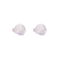 Pair of handmade white satin rose hair clips for girls with ribbon covered duckbill clips - White