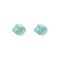 Paire de barrettes à cheveux rose en satin vert menthe avec pince crocodile gainée - Vert Aquatique