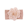 Fascia per neonati in nylon morbido con grande fiore a pieghe color champagne per 0-3 anni - Marrone Chiaro (MB5274)