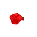 Handmade red ribbon rose hair clip with glitter heart detail for women and girls - Rose / Red