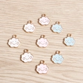 DIY alloy enamel smiling cloud pendants for necklace making in pink, blue, and white colors - Multicolor