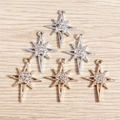 Sparkling hexagram star pendants with rhinestones in gold and silver finish - Multicolor