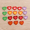 Ciondoli colorati a forma di cuore in smalto multistrato con bordi in metallo per gioielli fai-da-te - Confezione da 10 / Multicolore