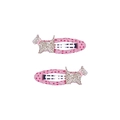 Roze haarspeldjes met stippen en gouden glitter Scottie honden voor meisjes - Hondje (MC5262)