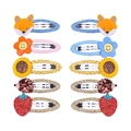 Lot de 10 barrettes mignonnes pour filles avec motifs animaux et fleurs et finitions paillettes - Série de Couleurs Vibrantes (MS5271)