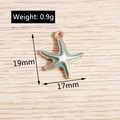 Goldener Seestern Anhänger aus Legierung mit blauer Emaille für DIY Schmuck 19x17mm - Blau Seestern Emaille Stil (YD418lanse) / 10er Pack / Blau