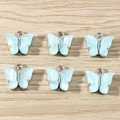 Set di 6 ciondoli a farfalla in acrilico azzurro con bordi argentati per gioielli fai da te - Motivo Conchiglia Blu Chiaro (YD979lanse)