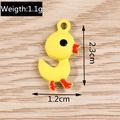 Yellow duckling alloy charm detail showing dimensions 2.3x1.2cm and 1.1g weight - Yellow Little Duck Style (YD1103) / 2.3cm x 1.2cm / Yellow