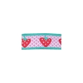 Girl's hair clip featuring embroidered red strawberry pattern on purple fabric - Strawberry Purple Grid Embroidered (MC5192)