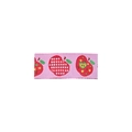 Pink fabric hair clip with red apple embroidery and white checkered patterns - Apple Pink Embroidered (MC5193)