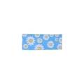 Sky blue embroidered floral hair clip with white daisies for girls, rectangle fabric slide - Sky Blue Daisy Embroidered (MC5194)