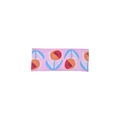 Pink cartoon embroidered flower hair clip for girls with rectangle fabric design - Pink Base Cartoon Flower Embroidered (MC5196)