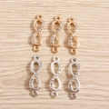 Infinity shape alloy connector pendants with rhinestones in gold and silver finish - 20 Pieces Set / Multicolor