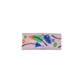 Girl's rectangular fabric hair clip with colorful embroidered feather pattern on grey base - Light Gray Colorful Feather Embroidered (MC5197)