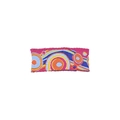Vibrant magenta rectangular embroidered fabric hair clip with colorful pop art patterns - Rose Red Colorful Circle Embroidered (MC5198)