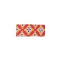 Ethnic style embroidered fabric hair clip with red and yellow geometric patterns for girls - Ethnic Geometric Pattern (MC5199)