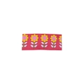 Pink fabric hair clip featuring colorful floral embroidery and yellow sunflower details - Pink Base Sunflower Embroidered (MC5204)