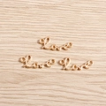 Three shiny light gold Love letter pendants for DIY necklace and bracelet crafting - Gold