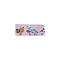Girl's fabric hair clip with embroidered cartoon cow pattern on pink ribbon base - Pink Cartoon Cow Embroidered (MC5208)
