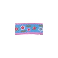 Blue embroidered flower hair clip with pink wavy edges for girls and kids hair styling - Blue Base Pink Edge Embroidered Flower (MC5210)