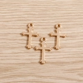 Set of three golden vintage style cross pendants for DIY jewelry making and crafts - 40Pcs Pack / Gold