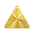 304 stainless steel vintage triangle pendant with 18k gold radiating texture and hanging hole - Gold