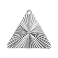 Silver 304 stainless steel triangle pendant with sunburst texture and hanging hole - Silver