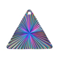 Rainbow 18K gold plated stainless steel triangle pendant with radial sunburst texture - AB Color