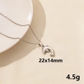 Polierte Silberne Delfin-Halskette mit 22x14mm Anhänger an einer feinen Kreuzkette - Silber Delfin Stil (S619-S+N22-S)
