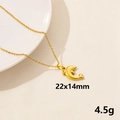 Goldene Delfin-Halskette mit Anhänger, glänzend poliert, 22x14mm, minimalistischer Schmuck - Gold Delfin Stil (S619-G+N22-G)