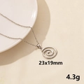 Poliertes Silber-Edelstahl Spirale Vortex Anhänger Halskette für Damen 23x19mm - Silber Spirale Stil (S1130-S+N22-S)