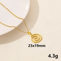 Goldene Halskette mit einem 23x19mm Spiralanhänger an einer feinen Gliederkette - Gold Spirale Stil (S1130-G+N22-G)