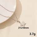 Collana con ciondolo a stella marina in acciaio argento testurizzato da 21x18mm - Stile Stella Spirale Argento (S1274-S+N22-S)