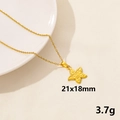 Collana con ciondolo a stella dorata, trama a spirale, dimensioni 21x18mm e peso di circa 3,7g - Stile Stella Spirale Oro (S1274-G+N22-G)