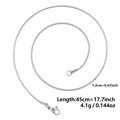 Minimalistische 1,2mm Edelstahl Schlangenkette in Silberoptik, Länge 45cm für Damen - Silber (45cm)