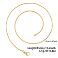 Goldene 18k Edelstahl 1,2mm Schlangenkette 45cm Halskette mit Karabinerverschluss - Gold (45cm)