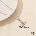 Collana in acciaio inossidabile argento con ciondolo ritratto cavo 22x19mm peso 4g - Stile Sirena Argento (S1308-S+N22-S)