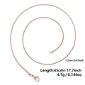 Roségoldene 1,2mm runde Schlangenkette Halskette in 45cm Länge mit Karabiner - Roségold (45cm)