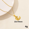 Collana dorata in acciaio inox con coda di sirena, ciondolo a conchiglia 22x19mm - Stile Sirena Oro (S1308-G+N22-G)