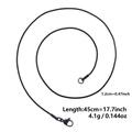 1,2mm schwarze Edelstahl Schlangenkette mit Karabinerverschluss 45cm Länge - Schwarz