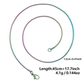 Rainbow-plated 45cm stainless steel snake chain necklace with 1.2mm width and 4.1g weight - Multicolor (45cm)