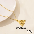 Golden Celtic Triquetra triangle pendant necklace in stainless steel, 27x26mm size - Gold Triangle Celtic Knot Style