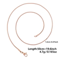 Rose gold 1.2mm snake chain necklace in stainless steel with a lobster clasp closure - Rose Gold (50cm)
