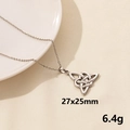 Collana con nodo celtico Triquetra in acciaio inossidabile argento con finitura lucida - Stile Nodo Triquetra Argento