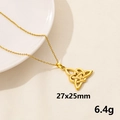 Collana con ciondolo Triquetra dorato in acciaio inossidabile con finitura opaca - Stile Nodo Triquetra Oro